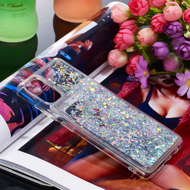 Dynamic Glitter Powder Sequins TPU Cover for Samsung Galaxy A51 - Silver-7