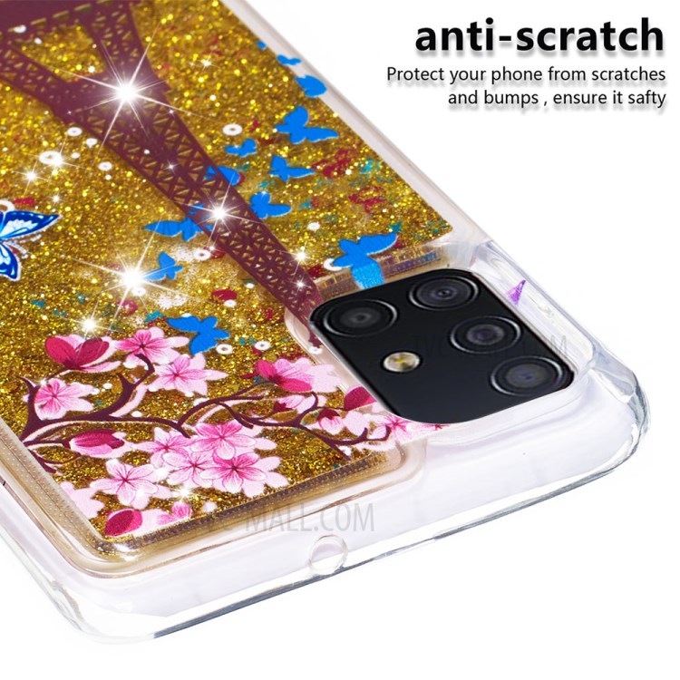 Dynamic Glitter Powder Sequins TPU Case for Samsung Galaxy A51 - Eiffel Tower-5