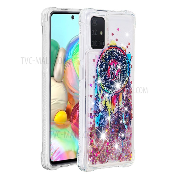 Liquid Glitter Powder Patterned Quicksand Shockproof TPU Case Covering for Samsung Galaxy A71 - Colorful Dream Catcher-2