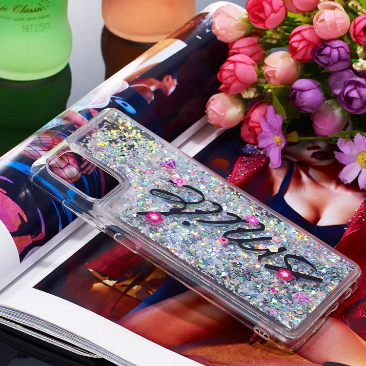 Dynamic Glitter Powder Sequins TPU Back Case for Samsung Galaxy A71 - SMILE Pattern-7