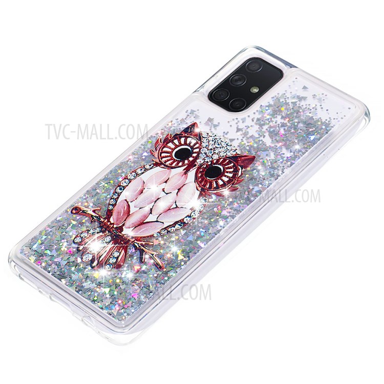 Dynamic Glitter Powder Sequins TPU Back Case for Samsung Galaxy A71 - Owl-6