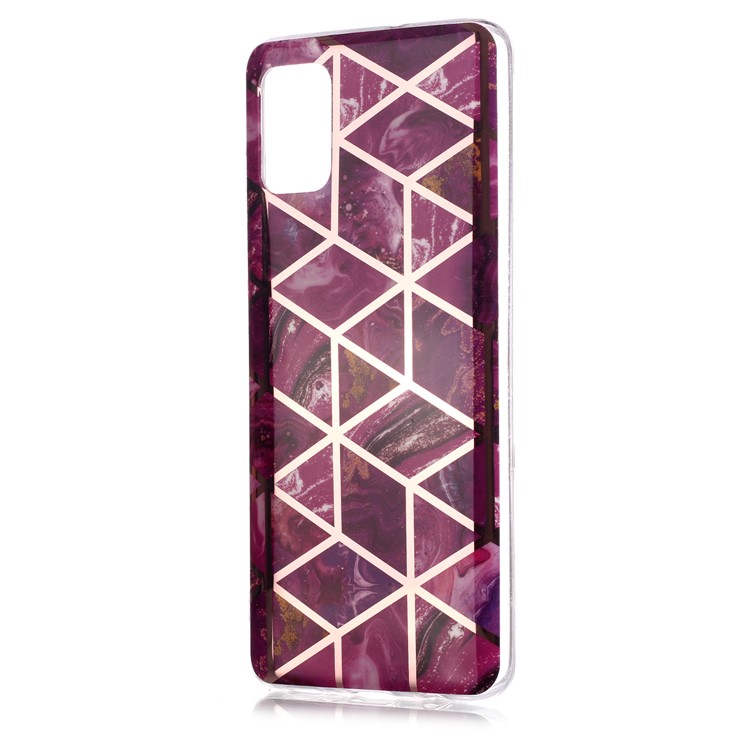 Marble Pattern Rose Gold Electroplating IMD TPU Case for Samsung Galaxy A51 - Style A-2