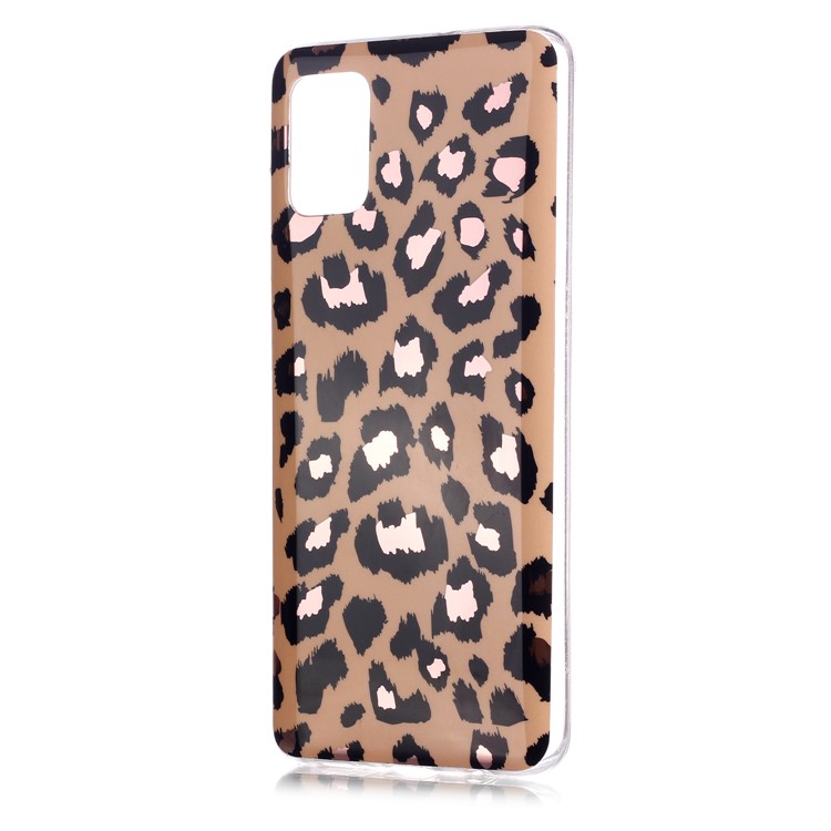 Modello di Marmo Gold Gold Rose IMD TPU Case Per Samsung Galaxy A51 - Texture Leopardo