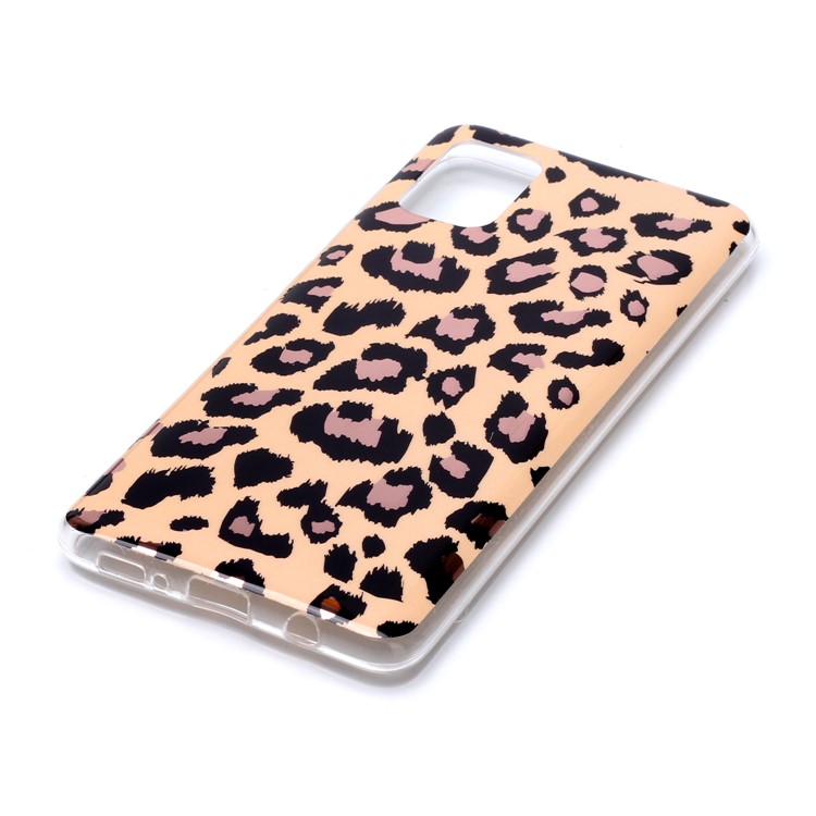 Padrão de Mármore em Ouro Rosa Eletroplatação IMD TPU Case Para Samsung Galaxy A51 - Textura do Leopardo