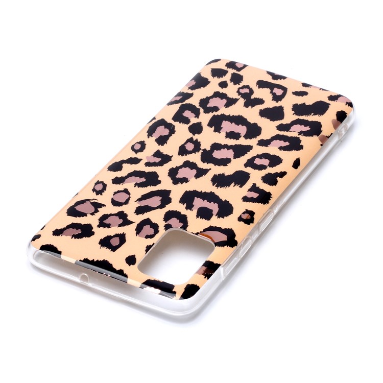 Padrão de Mármore em Ouro Rosa Eletroplatação IMD TPU Case Para Samsung Galaxy A51 - Textura do Leopardo