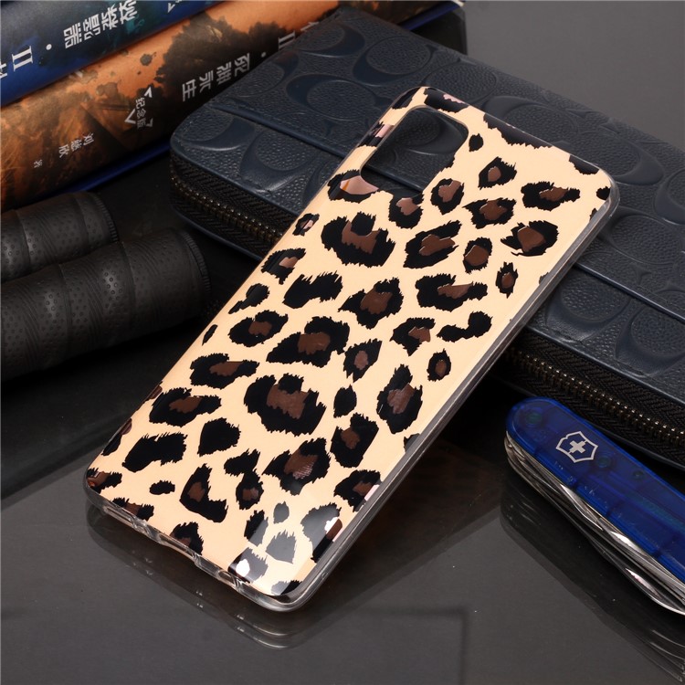 Marble Pattern Rose Gold Electroplating IMD TPU Case for Samsung Galaxy A51 - Leopard Texture-5