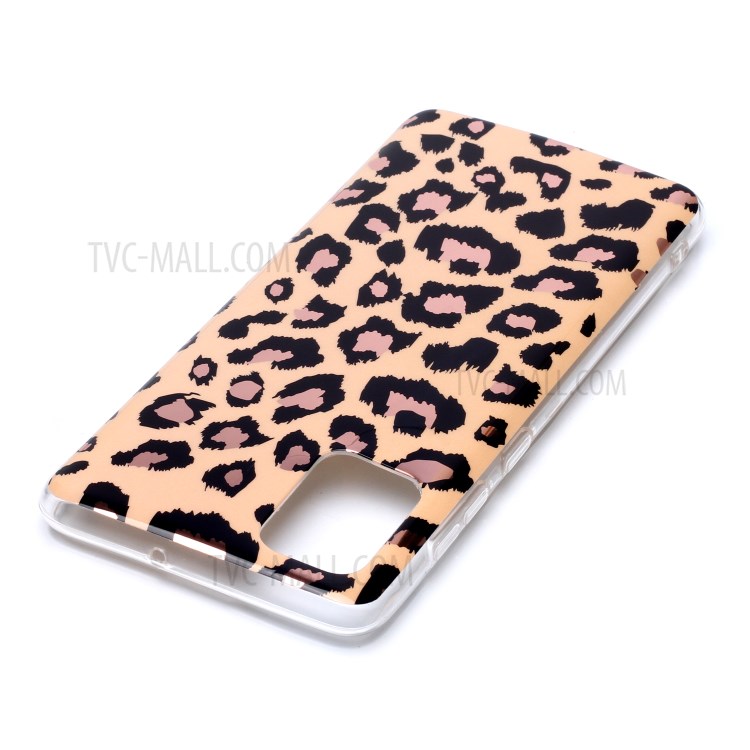 Marble Pattern Rose Gold Electroplating IMD TPU Back Case for Samsung Galaxy A71 - Leopard Texture-4