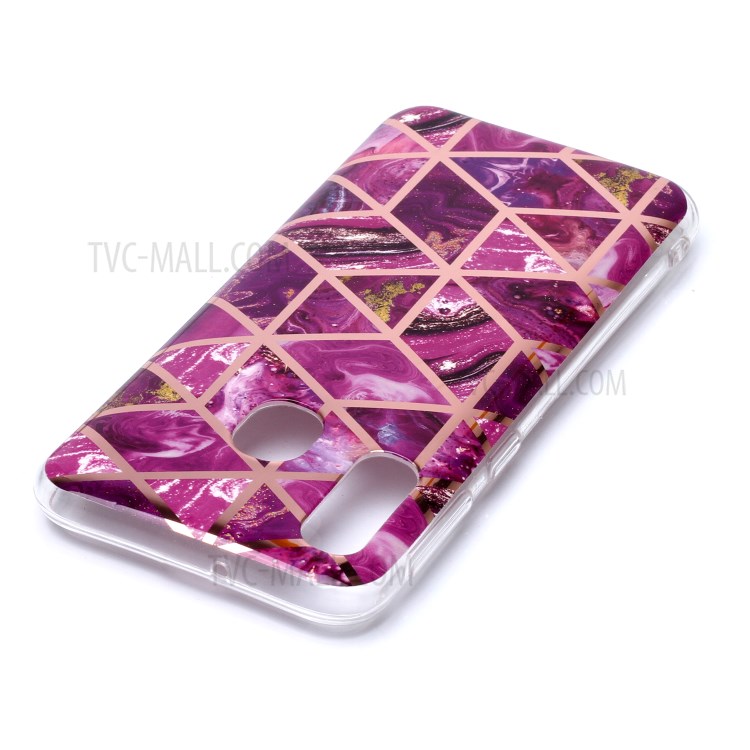 Marble Pattern Electroplating IMD TPU Phone Case for Samsung Galaxy A40 - Rose-4