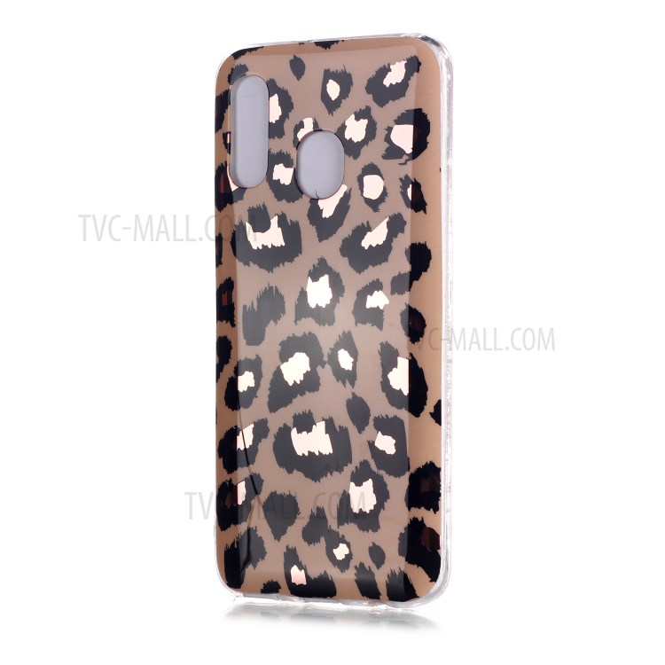 Marble Pattern Electroplating IMD TPU Phone Case for Samsung Galaxy A40 - Leopard-2