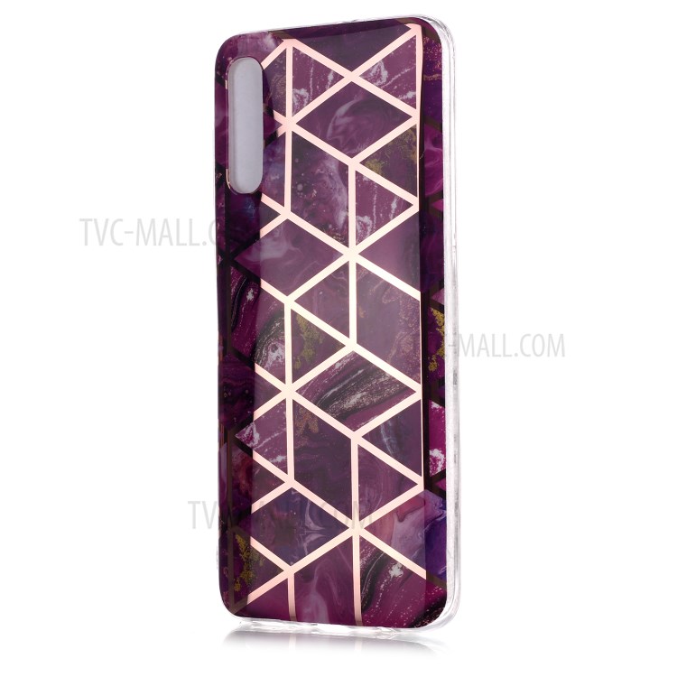 Marble Pattern Electroplating IMD TPU Phone Cover for Samsung Galaxy A50/A50s/A30s - Rose-2