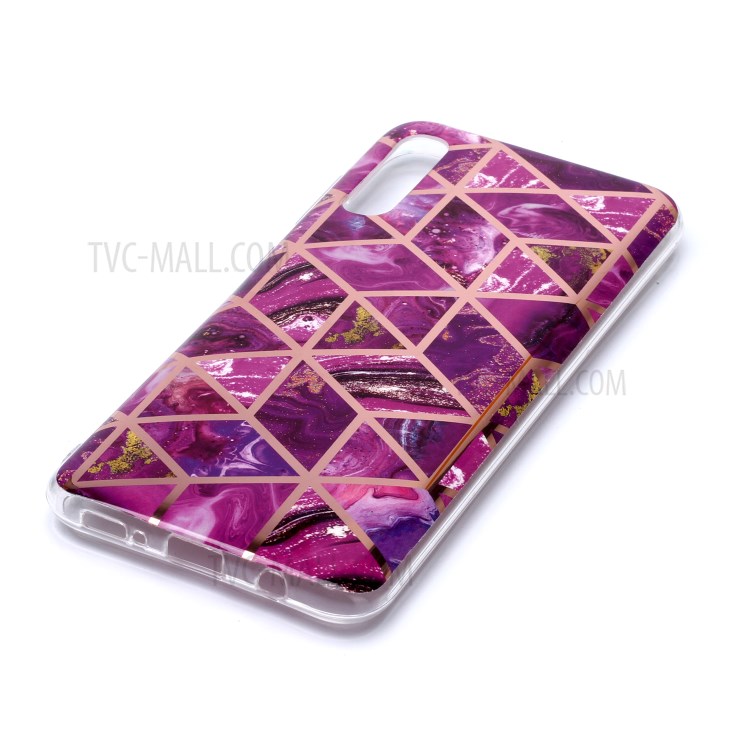 Marble Pattern Electroplating IMD TPU Phone Cover for Samsung Galaxy A50/A50s/A30s - Rose-3