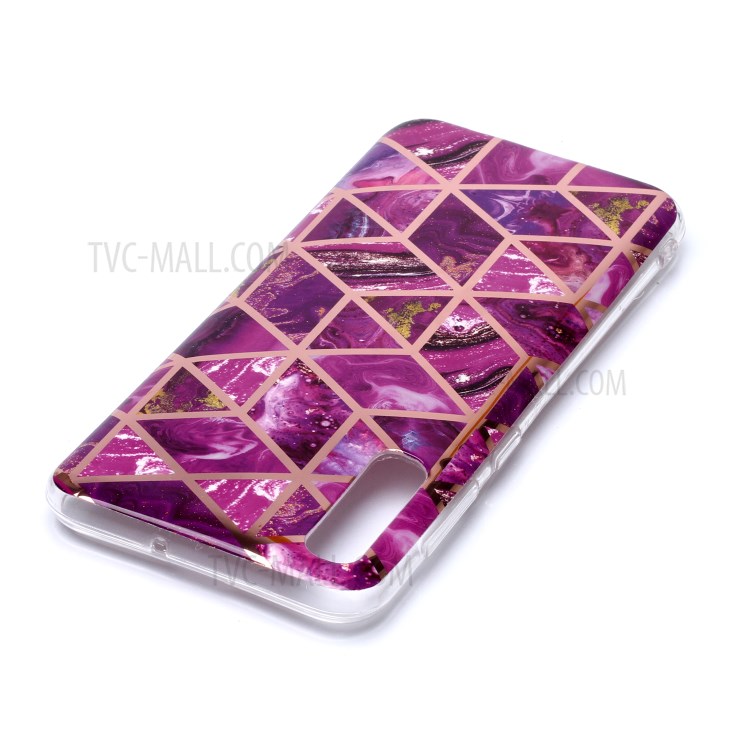 Marble Pattern Electroplating IMD TPU Phone Cover for Samsung Galaxy A50/A50s/A30s - Rose-4