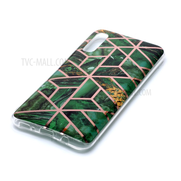 Marble Pattern Electroplating IMD TPU Phone Cover for Samsung Galaxy A50/A50s/A30s - Green-3