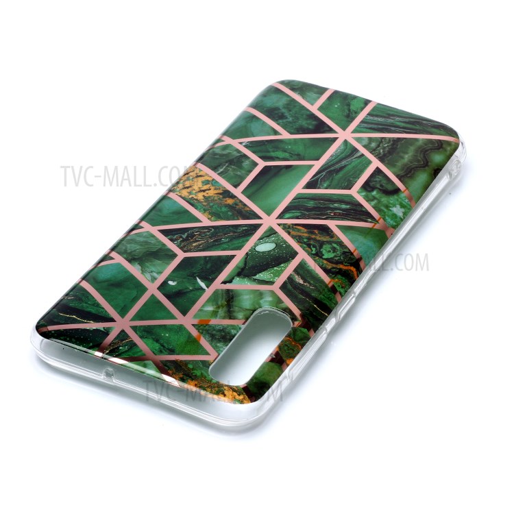 Marble Pattern Electroplating IMD TPU Phone Cover for Samsung Galaxy A50/A50s/A30s - Green-4