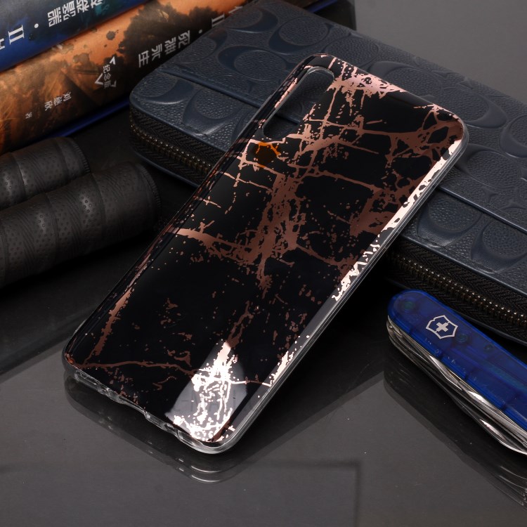 Marble Pattern Electroplating IMD TPU Phone Cover for Samsung Galaxy A50/A50s/A30s - Black-5