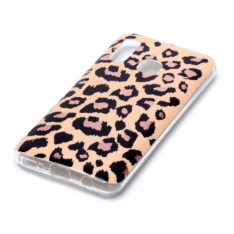 For Samsung Galaxy A20e Marble Pattern Rose Gold Electroplated IMD TPU Phone Casing - Leopard Pattern-3