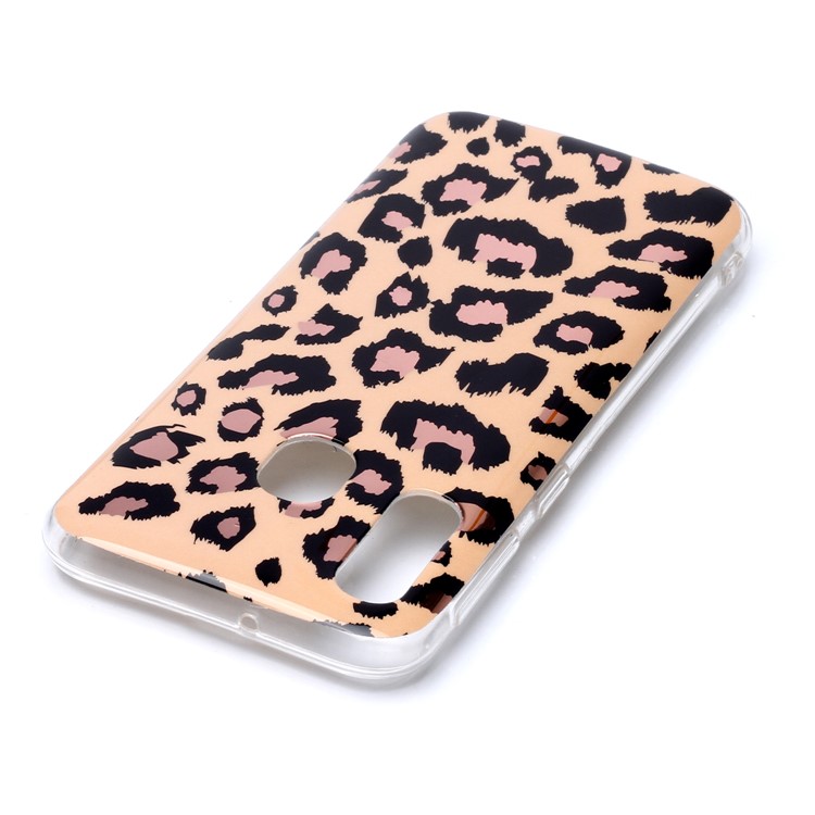 For Samsung Galaxy A20e Marble Pattern Rose Gold Electroplated IMD TPU Phone Casing - Leopard Pattern-4
