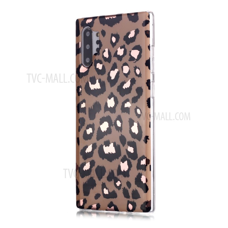 Marble Pattern Rose Gold Electroplating IMD TPU Case for Samsung Galaxy Note 10 Plus 5G / Note 10 Plus - Leopard Texture-2