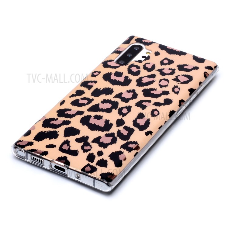 Marble Pattern Rose Gold Electroplating IMD TPU Case for Samsung Galaxy Note 10 Plus 5G / Note 10 Plus - Leopard Texture-3