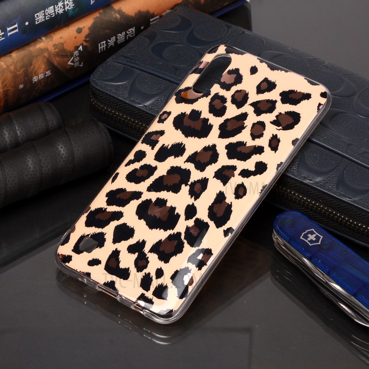 Marble Pattern Rose Gold Electroplating IMD TPU Back Case for Samsung Galaxy A10 / M10 - Leopard Texture-5