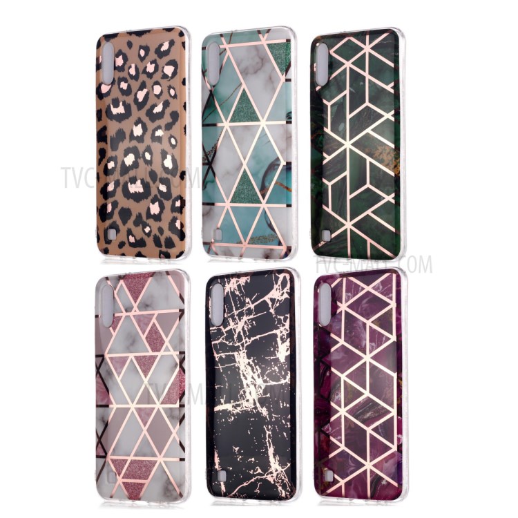 Marble Pattern Rose Gold Electroplating IMD TPU Back Case for Samsung Galaxy A10 / M10 - Leopard Texture-6