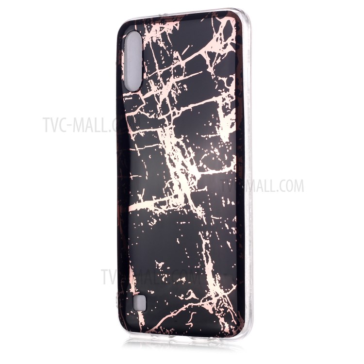 Marble Pattern Rose Gold Electroplating IMD TPU Back Case for Samsung Galaxy A10 / M10 - Black-2