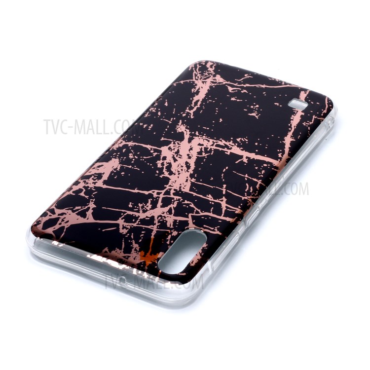Marble Pattern Rose Gold Electroplating IMD TPU Back Case for Samsung Galaxy A10 / M10 - Black-4