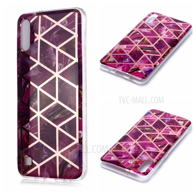 Marble Pattern Rose Gold Electroplating IMD TPU Back Case for Samsung Galaxy A10 / M10 - Rose-1