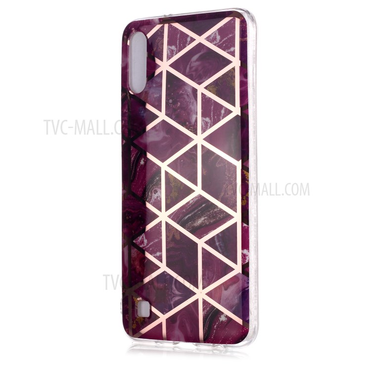 Marble Pattern Rose Gold Electroplating IMD TPU Back Case for Samsung Galaxy A10 / M10 - Rose-2