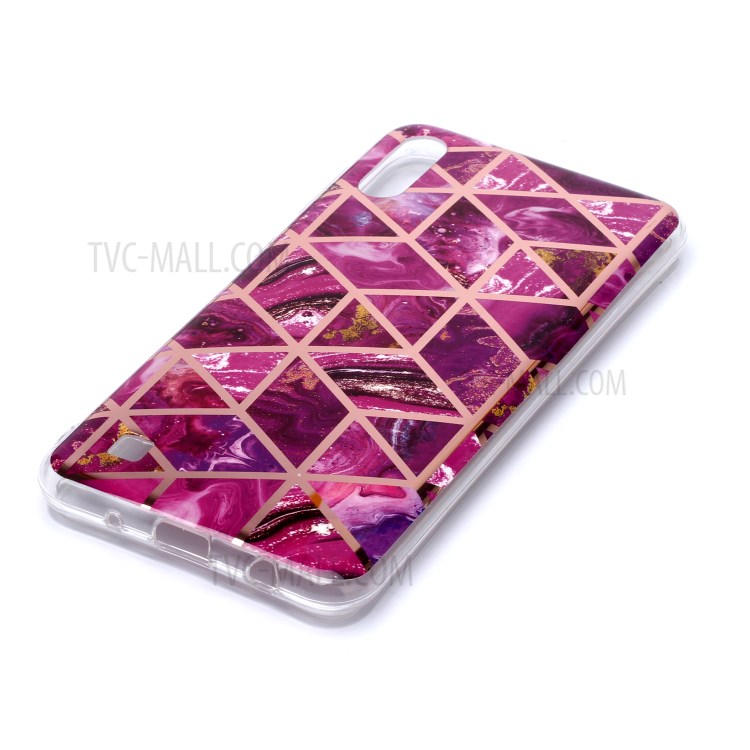 Marble Pattern Rose Gold Electroplating IMD TPU Back Case for Samsung Galaxy A10 / M10 - Rose-3