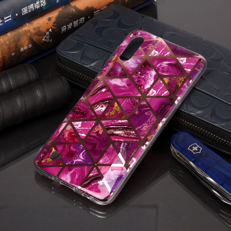 Marble Pattern Rose Gold Electroplating IMD TPU Back Case for Samsung Galaxy A10 / M10 - Rose-5