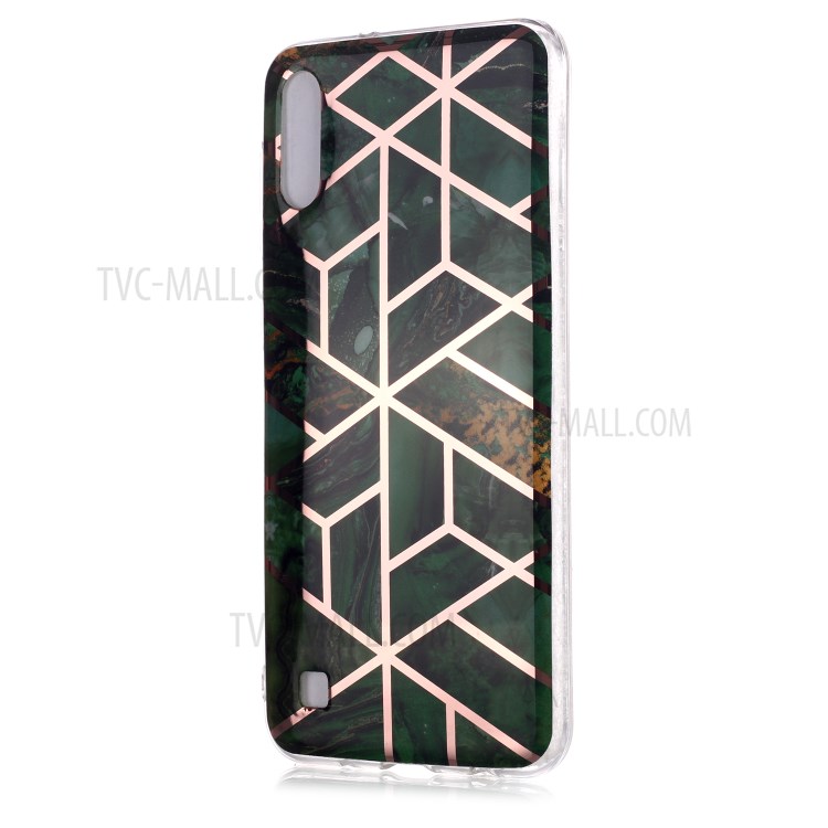 Marble Pattern Rose Gold Electroplating IMD TPU Back Case for Samsung Galaxy A10 / M10 - Green-2