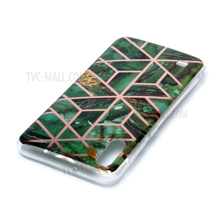 Marble Pattern Rose Gold Electroplating IMD TPU Back Case for Samsung Galaxy A10 / M10 - Green-4