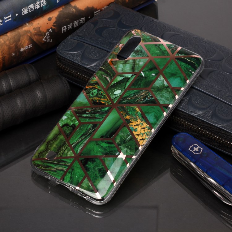 Marble Pattern Rose Gold Electroplating IMD TPU Back Case for Samsung Galaxy A10 / M10 - Green-5