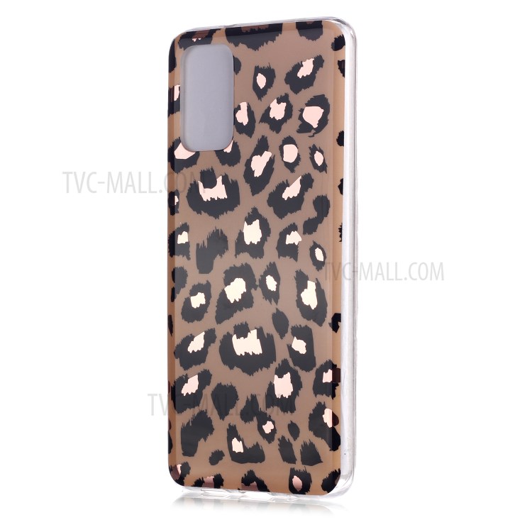 Marble Pattern Rose Gold Electroplating IMD TPU Case Shell for Samsung Galaxy S20 Plus - Leopard Texture-2