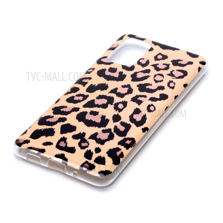 Marble Pattern Rose Gold Electroplating IMD TPU Case Shell for Samsung Galaxy S20 Plus - Leopard Texture-3