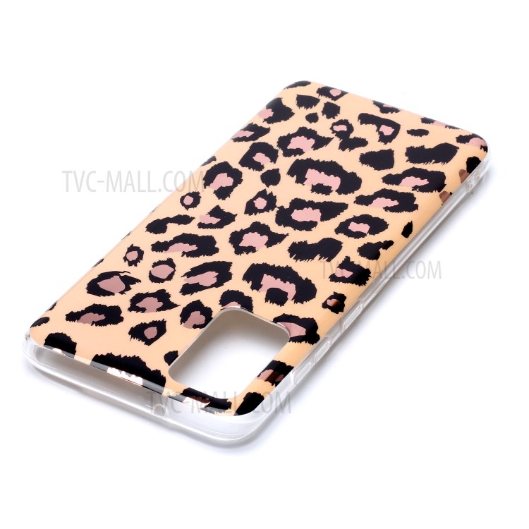 Marble Pattern Rose Gold Electroplating IMD TPU Case Shell for Samsung Galaxy S20 Plus - Leopard Texture-4