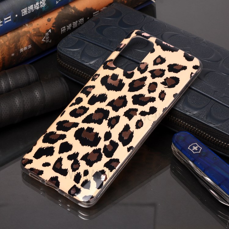Marble Pattern Rose Gold Electroplating IMD TPU Case Shell for Samsung Galaxy S20 Plus - Leopard Texture-5