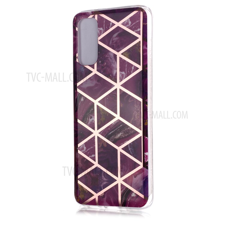 Marble Pattern Electroplating IMD TPU Cell Phone Case for Samsung Galaxy S20 - Rose-2