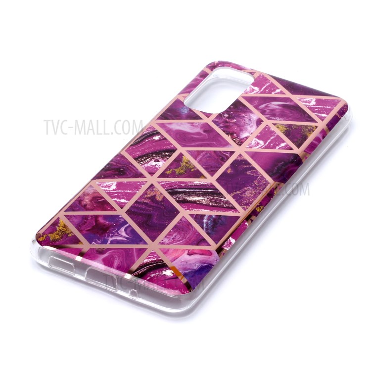 Marble Pattern Electroplating IMD TPU Cell Phone Case for Samsung Galaxy S20 - Rose-3