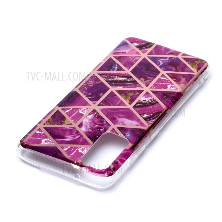 Marble Pattern Electroplating IMD TPU Cell Phone Case for Samsung Galaxy S20 - Rose-4