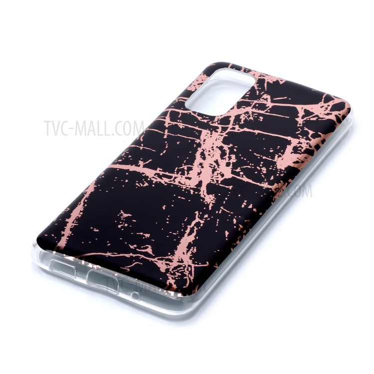 Marble Pattern Electroplating IMD TPU Cell Phone Case for Samsung Galaxy S20 - Black-3