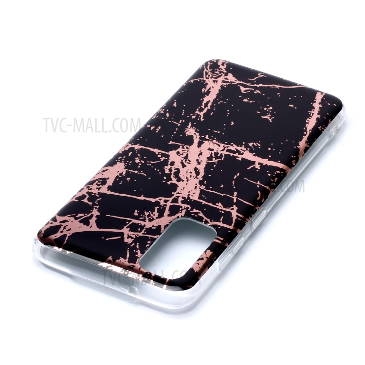 Marble Pattern Electroplating IMD TPU Cell Phone Case for Samsung Galaxy S20 - Black-4