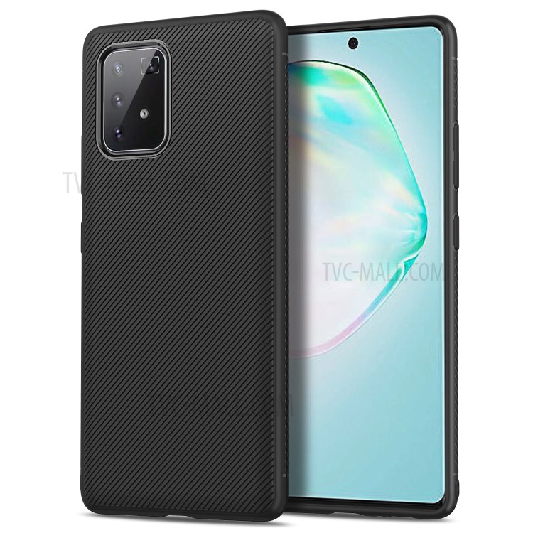 Jazz Series Twill Texture TPU Protection Case for Samsung Galaxy A91/S10 Lite/M80S - Black-2