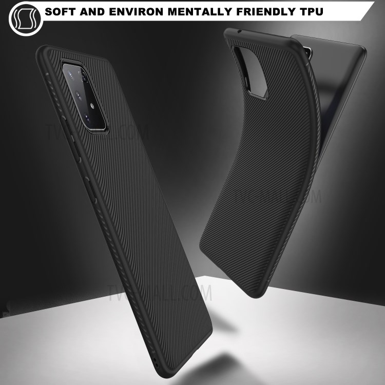 Jazz Series Twill Texture TPU Protection Case for Samsung Galaxy A91/S10 Lite/M80S - Black-3