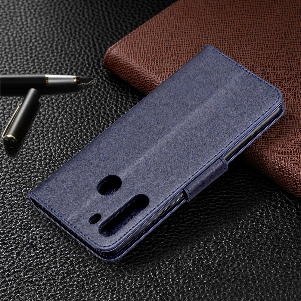 Imprint Butterfly Wallet Leather Stand Case for Samsung Galaxy A21 - Blue-8