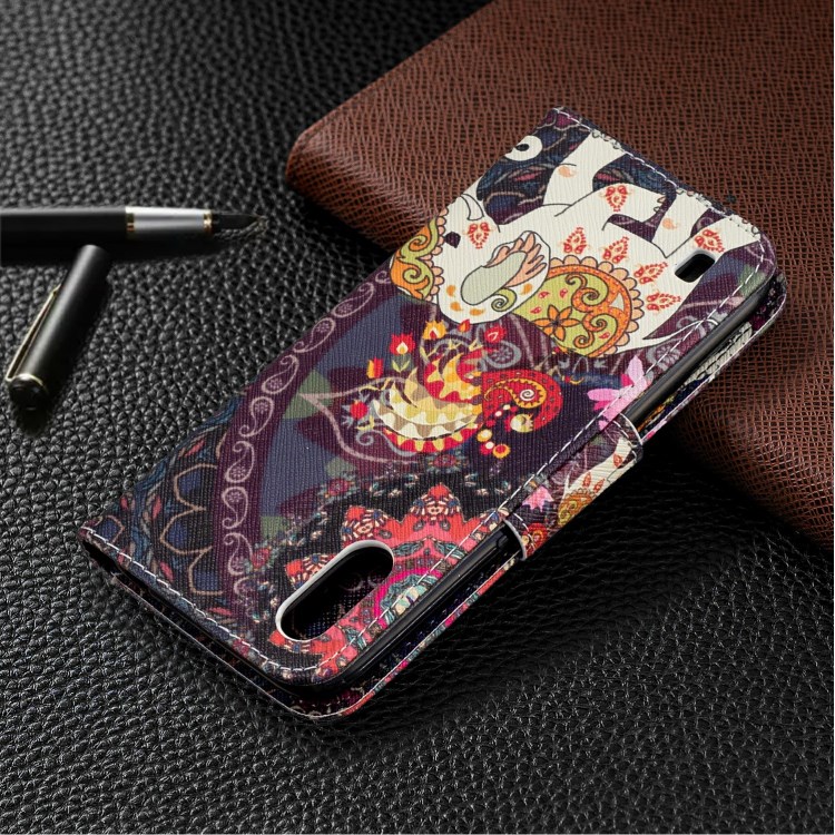 Printing Surface Wallet Stand Flip Leather Phone Covering for Samsung Galaxy A01 - Malanda and Elephant-8