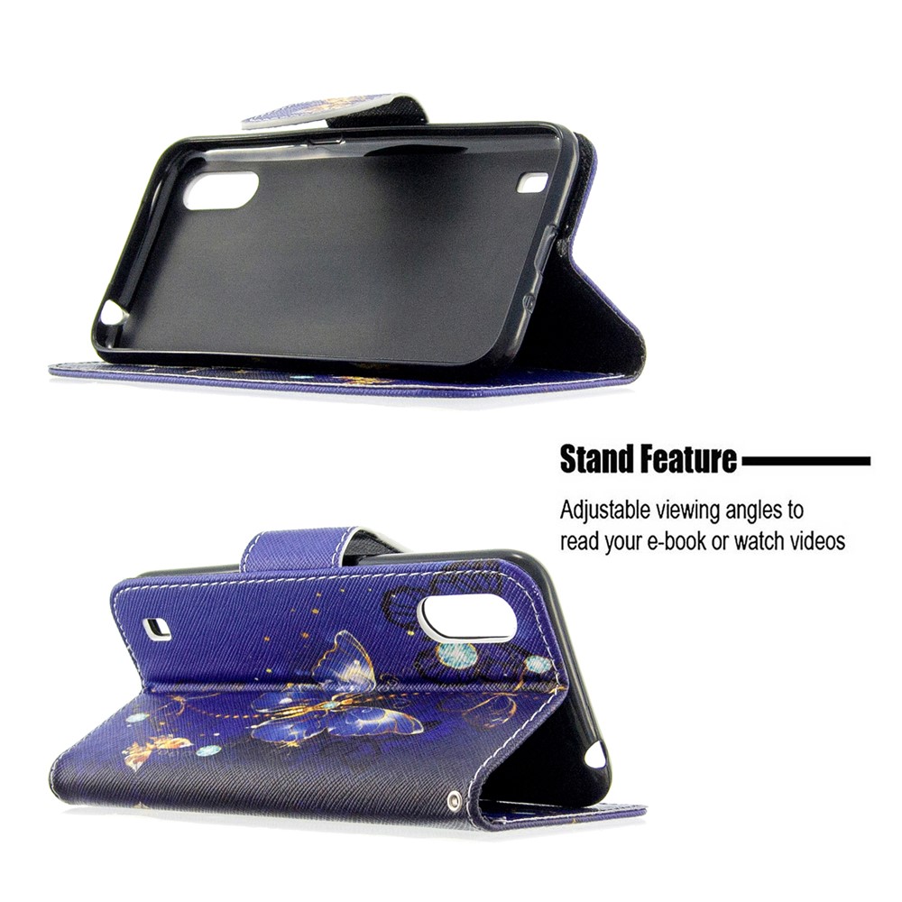 Printing Surface Wallet Stand Flip Leather Phone Covering for Samsung Galaxy A01 - Beautiful Butterfly-5