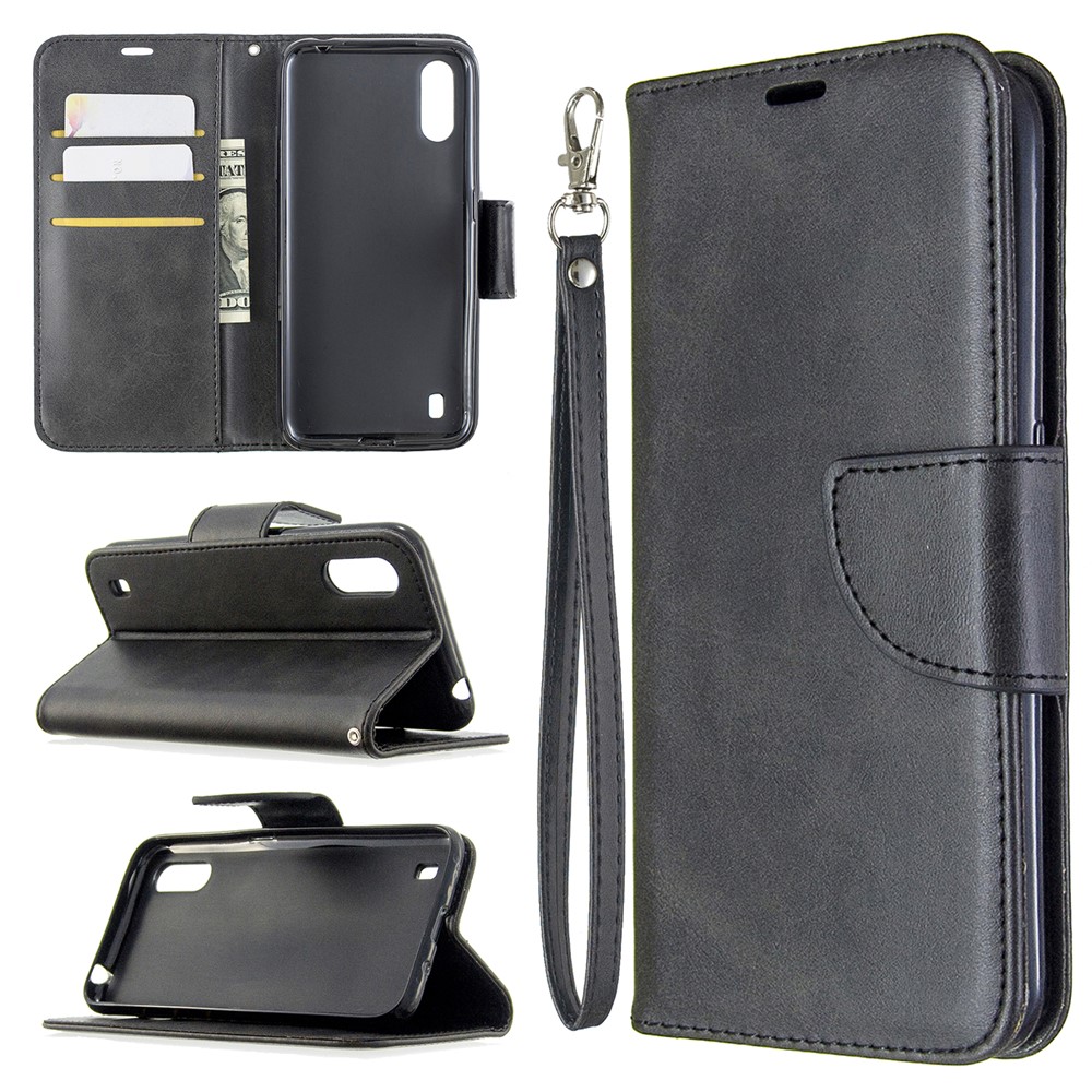Wallet Leather Stand Case for Samsung Galaxy A01 - Black-1