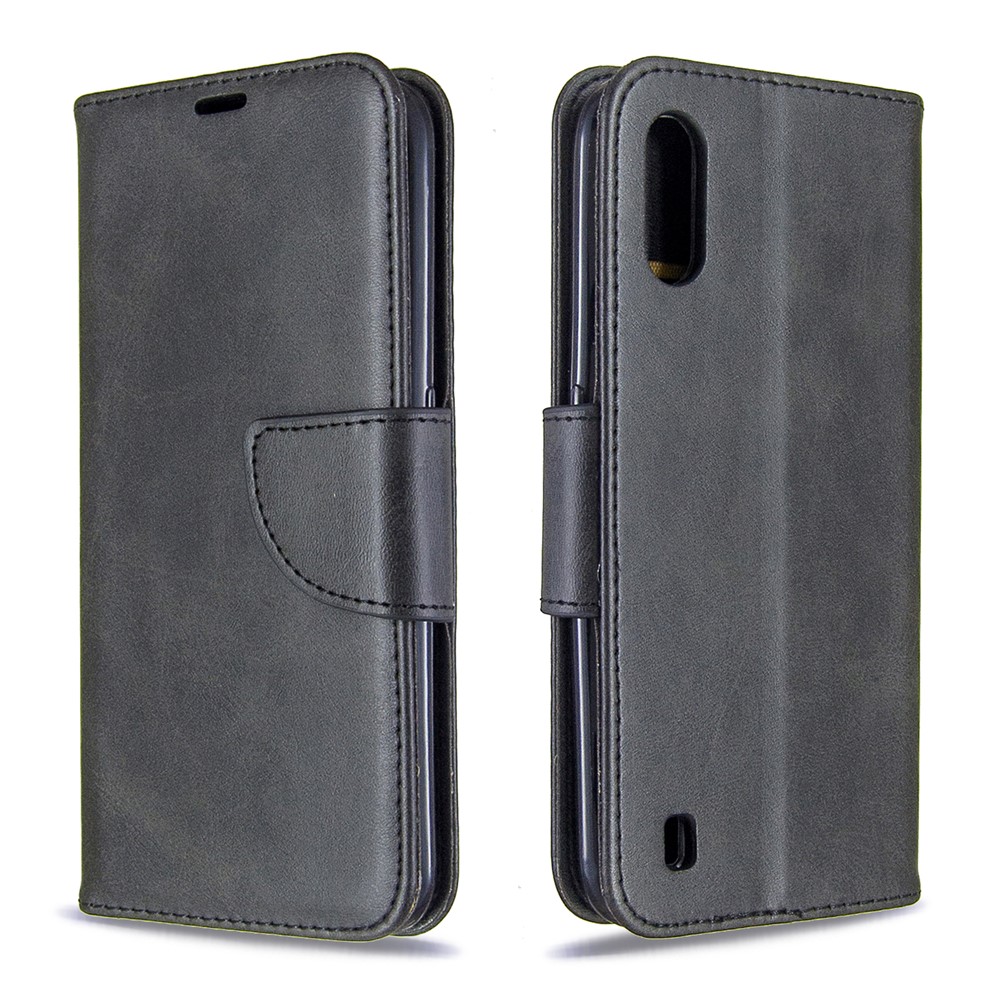 Wallet Leather Stand Case for Samsung Galaxy A01 - Black-4